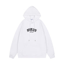 OW multi-LOGO pattern loose pullover hooded sweatshirt