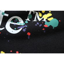 OW splash ink splash paint letter pattern pullover hooded sweater