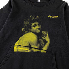 OW Bath Portrait Letter Pattern Pullover Hooded Sweater