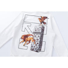 OW Lion Eagle Arrow Pattern Pullover Hooded Sweater