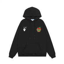 OW Apple Alphabet Arrow Pattern Pullover Hooded Sweater