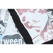OW Newspaper Letter Arrow Pattern Pullover Hooded Sweater