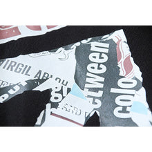 OW Newspaper Letter Arrow Pattern Pullover Hooded Sweater