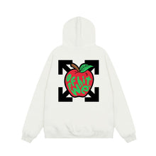 OW Apple Alphabet Arrow Pattern Pullover Hooded Sweater