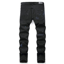 Amiri Jeans Cross Pattern Ripped Stretch Jeans