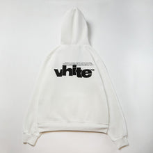 OW large letter print pattern fleece hooded sweater
