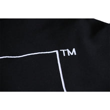 OW embroidered square arrow pattern hooded sweater