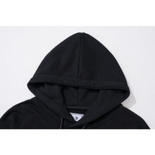 OW Square Letter Arrow Pattern Hooded Sweater