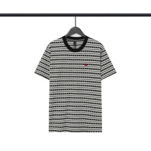 CHH Heart T Shirts Poison Home Stripe Jacquard Embroidery Short Sleeve Couple T-Shirt