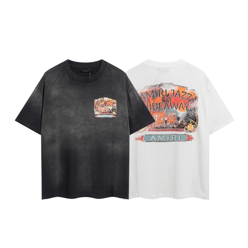 Amiri T Shirts Washed Series Foam-effect font