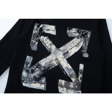 OW three-dimensional square arrow pattern pullover hooded sweater