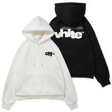 OW large letter print pattern fleece hooded sweater