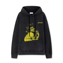 OW Bath Portrait Letter Pattern Pullover Hooded Sweater