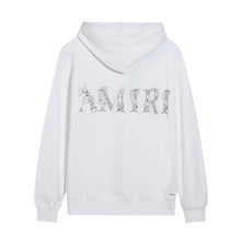 Amiri Hoodie Italic lettering intertwined with floral motifs
