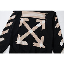 OFF airport strip arrow pattern pullover hooded sweater
