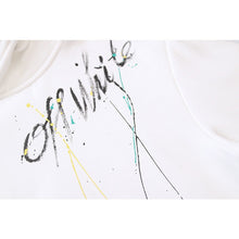 OW splashed ink arrow pattern sleeves fleece hooded sweater