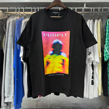 Purple T Shirts Blur Shadow Printing Cotton Casual Short Sleeve Men and Women