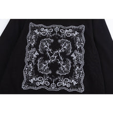 OW cashew flower embroidered pattern pullover hooded sweatshirt