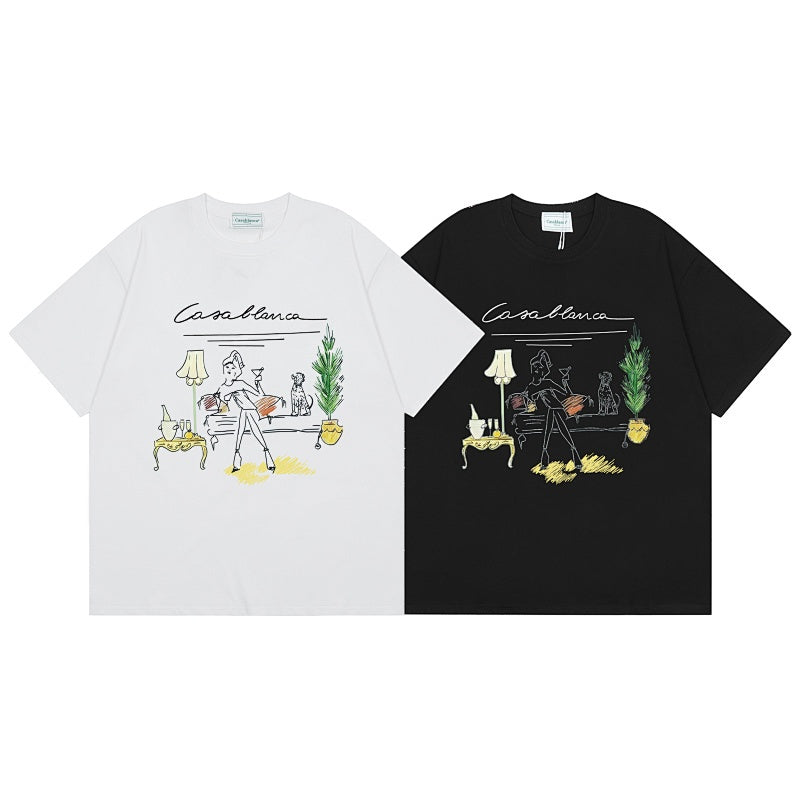 Casablanca T SHIRTS High-quality pure cotton streetwear