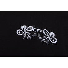 OW cashew flower embroidered pattern pullover hooded sweatshirt