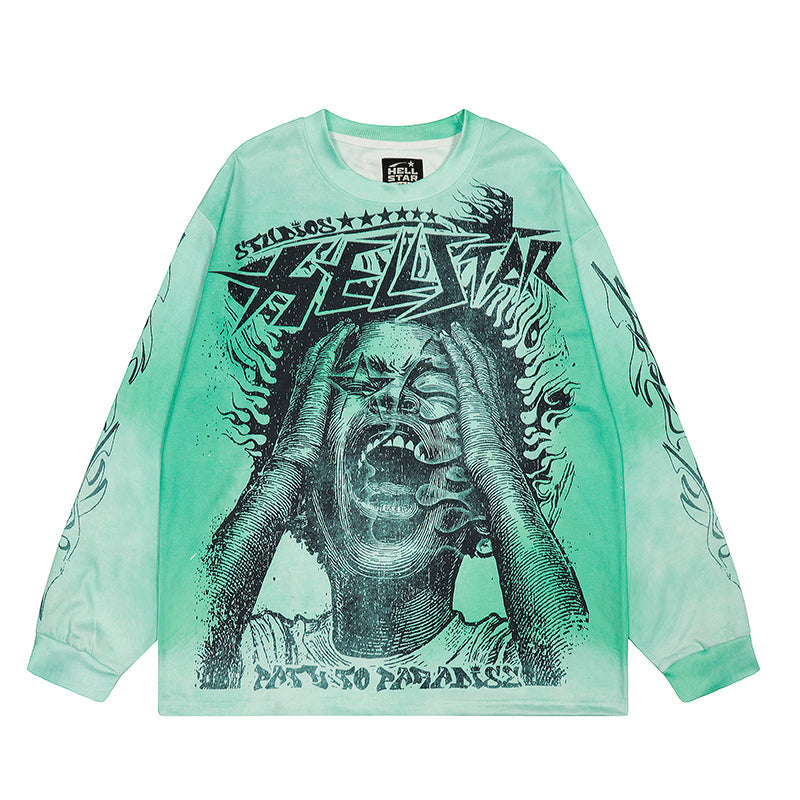 HS Long Sleeve Shirts Hip-hop loose oversize
