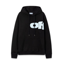 OW three-dimensional letter print pattern pullover hooded sweater