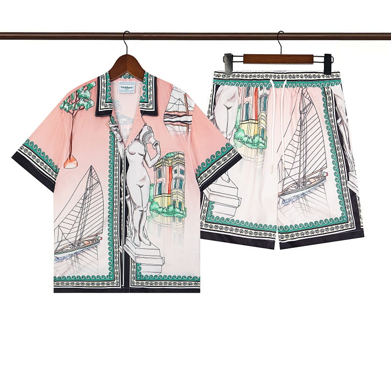 Casablanca Beach Shirt & Shorts Set Casual Summer Vacation/Travel Wear (Sold Separately)