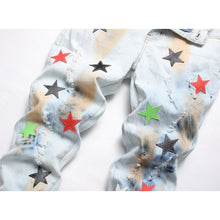 Amiri Jeans Stars Ripped Stretch Jeans