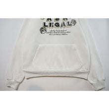 OW dotted letter arrow pattern fleece hooded sweater