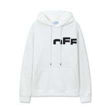 OW three-dimensional incomplete letter pattern pullover hooded sweater