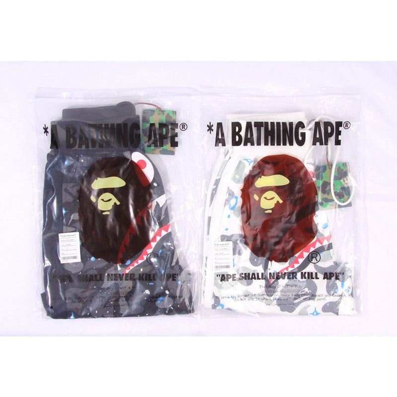 Bathing ape Bape Shorts Camo luminous shark mouth shorts five-point pants straight beach pants