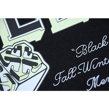 OW letter arrow pattern pullover hooded sweater