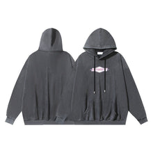 OW letter printing pattern washing water old hooded sweater