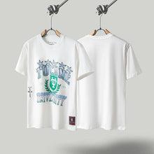 Travis Scott T Shirts x Mitchell x Ness Tulane Green Wave Hand-Drawn Short Sleeve