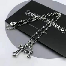 Chrome Hearts Necklace Vintage Double Cross Pendant for Men and Women