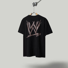 Travis Scott T Shirts x WWE joint model flame skull letter SAGE THE STAGE letter print retro short-sleeved T-shirt