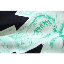 OW banknote letter arrow print pattern hooded sweater