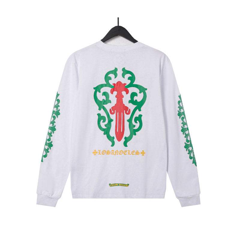 CHH Chrome Heart  Long Sleeve Shirt Unisex Fashion Loose Long Sleeve Shirt