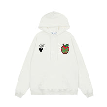 OW Apple Alphabet Arrow Pattern Pullover Hooded Sweater
