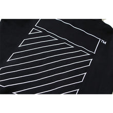 OW embroidered square arrow pattern hooded sweater