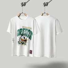 Travis Scott T Shirts x Mitchell x Ness Oregon Duck Hand-Reawn Short Sleeve
