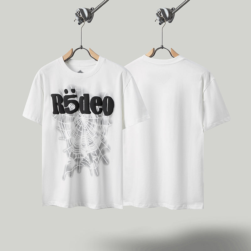 Travis Scott T Shirts FW24xRodeoxSP5 spider web print short-sleeve