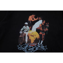 OW cartoon black character pattern crew neck pullover sweater