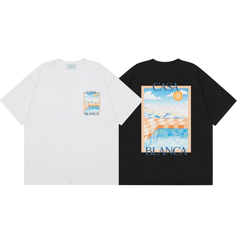 Casablanca T SHIRTS High-quality pure cotton streetwear