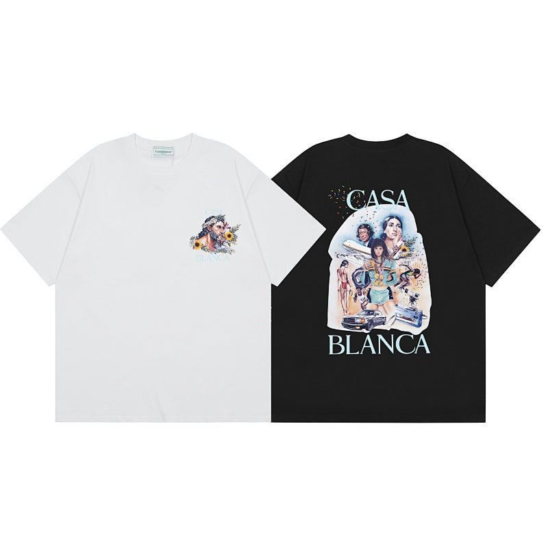 Casablanca T SHIRTS High-quality pure cotton streetwear