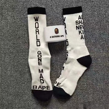 Bathing Ape Bape Socks Ape Head Towel Bottom Socks Men's and Women's Color Sports Trend Brand Long Tube Skateboard
