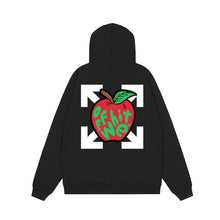 OW Apple Alphabet Arrow Pattern Pullover Hooded Sweater