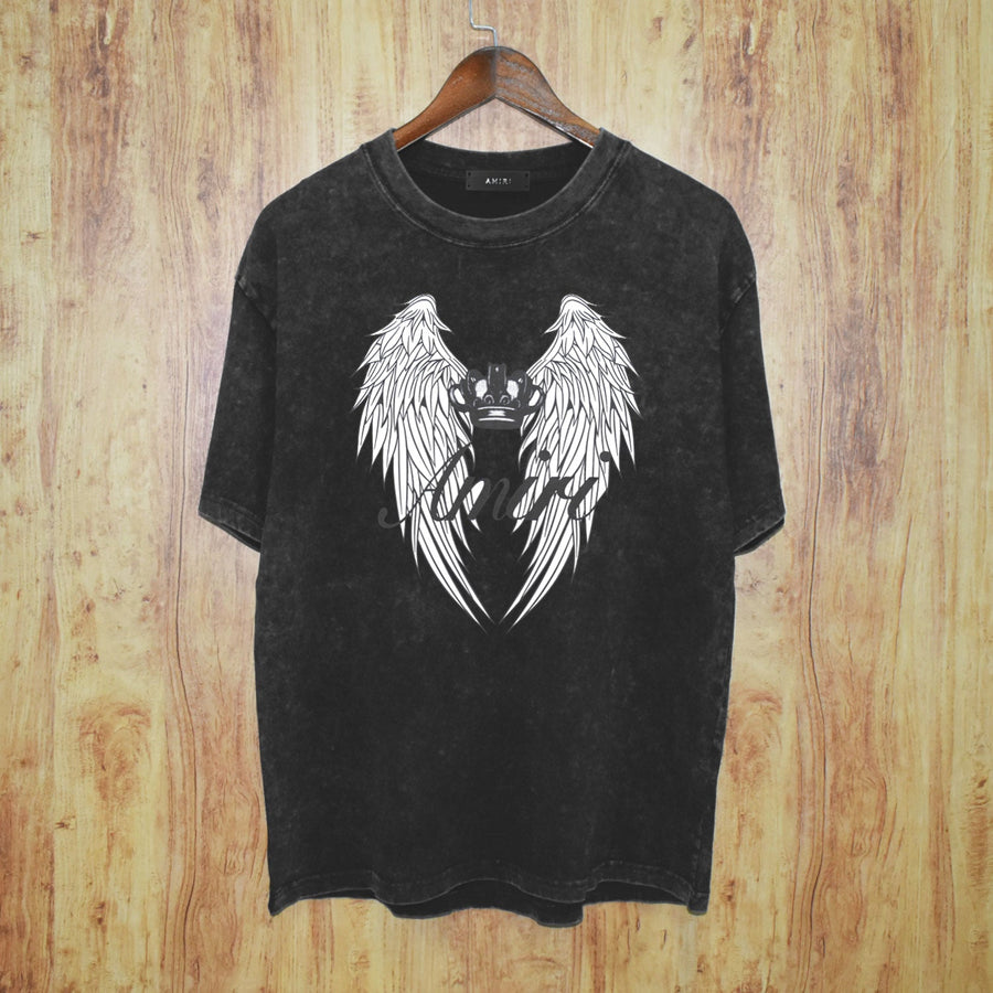 Amiri Washed Distressed T Shirt Printed Trendy Pure Cotton