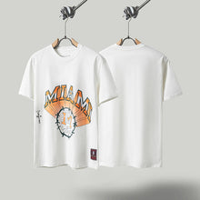 Travis Scott T Shirts x Mitchell x Ness Miami Hurricanes Hand-Drawn Short Sleeve