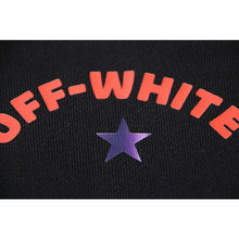 OW Star Letter Arrow Pattern Pullover Hooded Sweater
